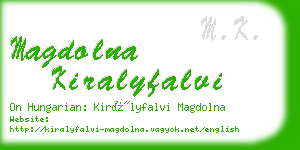 magdolna kiralyfalvi business card